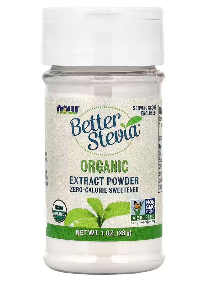 now Better Stevia, Organic Extract Powder, 1 oz (28 g) - Image 1